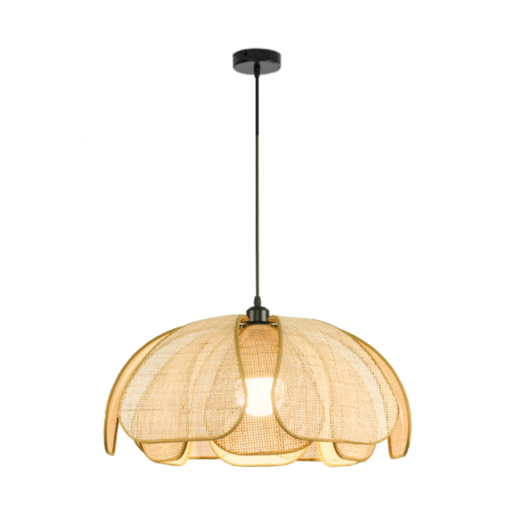 Lumière de pendentif en rotin à 1 lumière