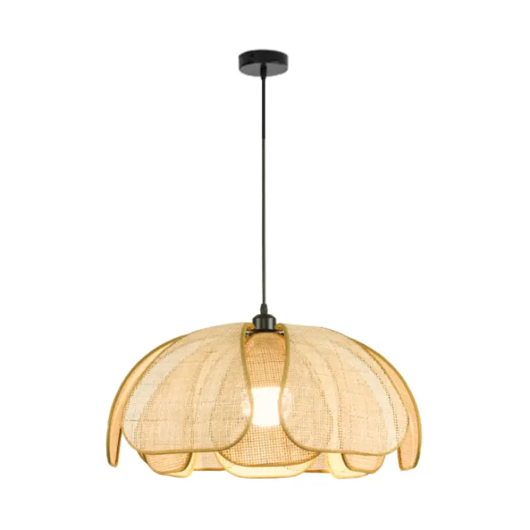 Lumière de pendentif en rotin à 1 lumière