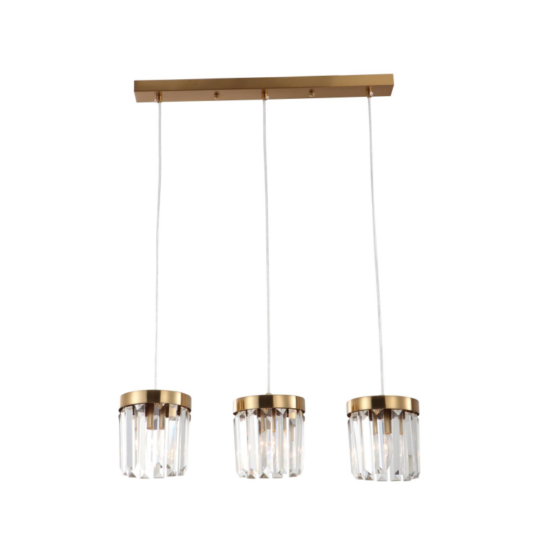 LIGHT 3-LIGHT E14 BRACKED BRASS K9 CRISTAL BAR BAR PENDANT
