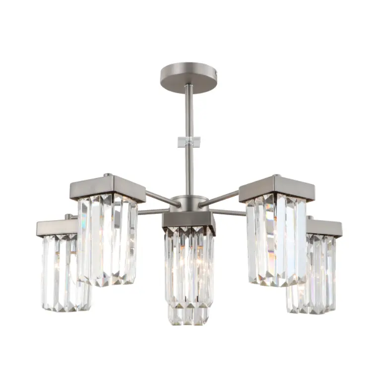Chandelier de plafond en cristal k9 moderne à 6 légers