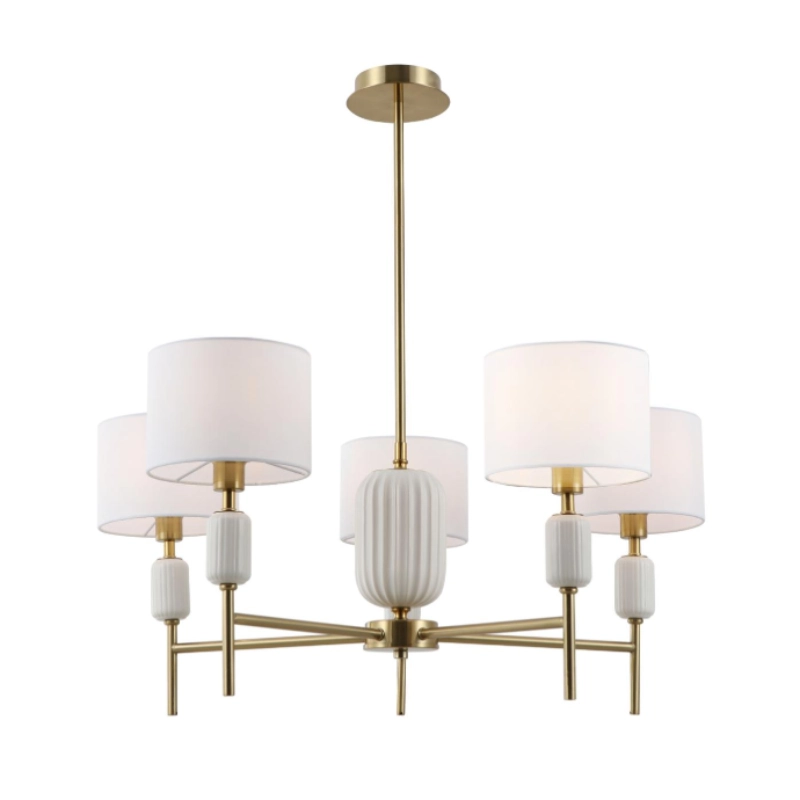 Lustre avec abat-jour en tissu céramique pour salon
