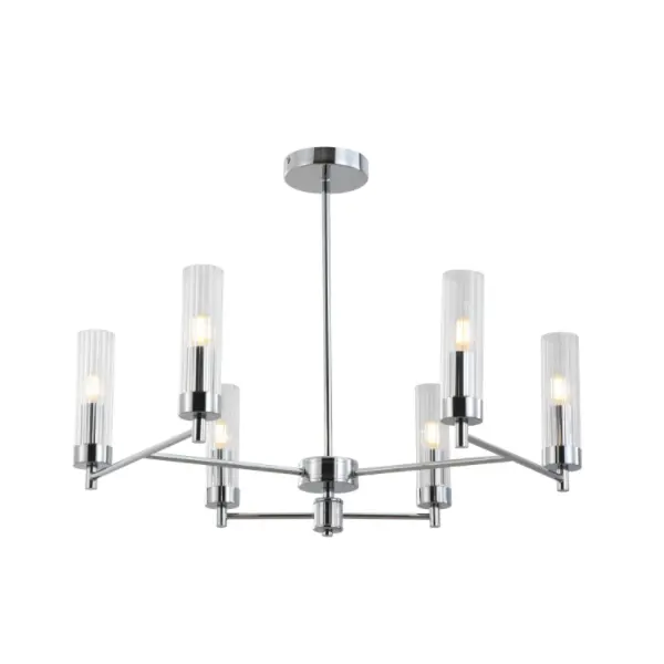 Lampe plafond de tube en verre chromé