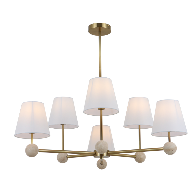 Lustre en travertin en cuivre