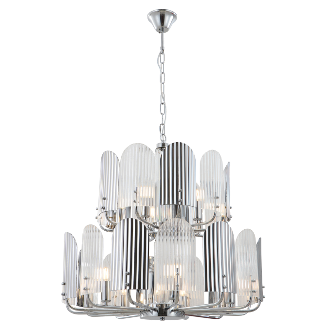 Lustre de luxe à double couche avec 12 lumières