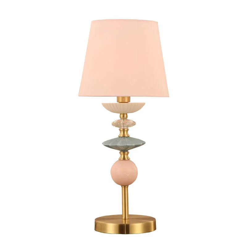 Lampe de table en céramique à abat-jour tambour