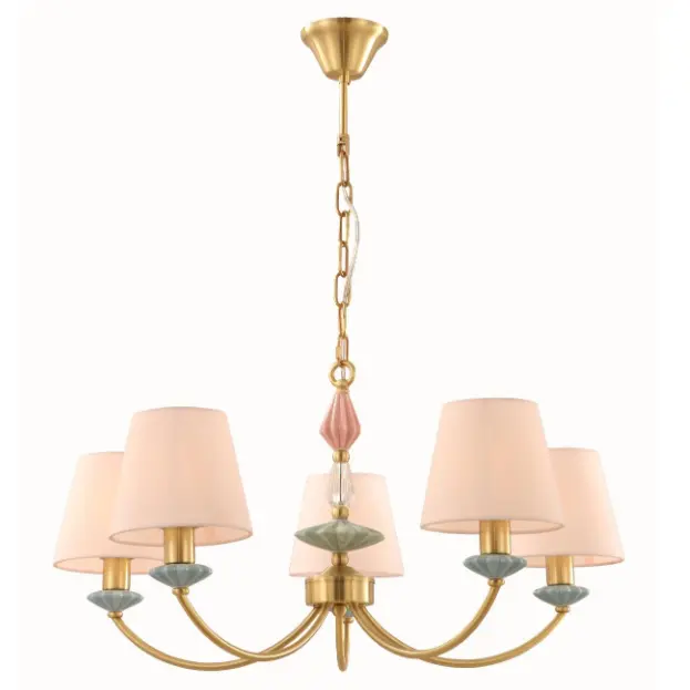Chandelier en céramique élégant à 5 légers avec chaîne réglable