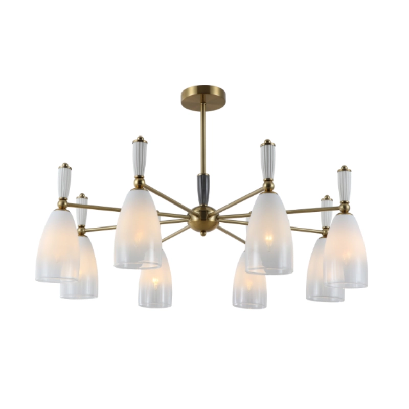 Lustre en céramique de verre blanc laiteux dégradé