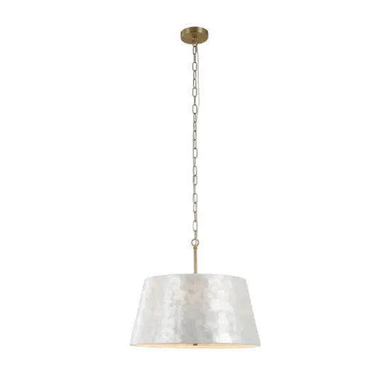 Lampe suspendue à 5 lumières avec abat-jour coquillage fabriqué à la main