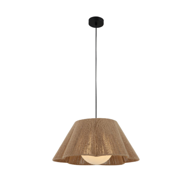 Corde de chanvre et suspension de la teinte en verre