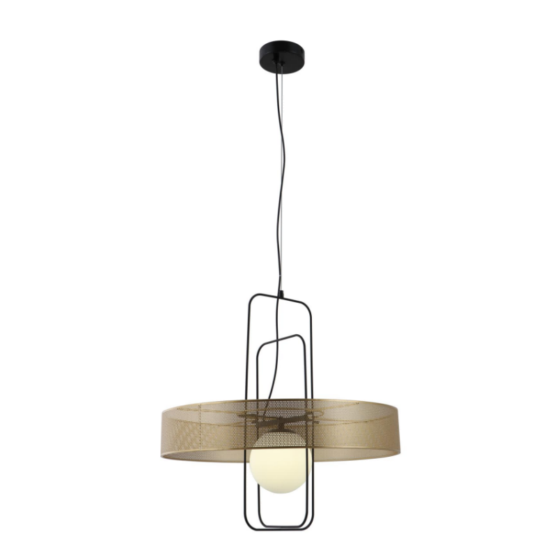 Lampe suspendue en métal en nid d'abeille