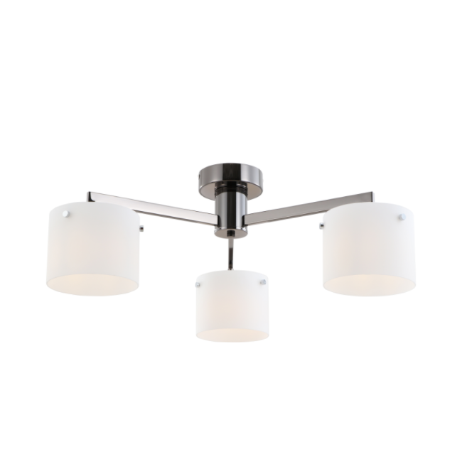 Lampadaire minimaliste à 3 lumières en chromé noir