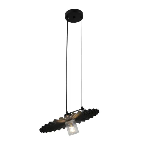 Pendentif noir minimaliste à l'ombre plissée