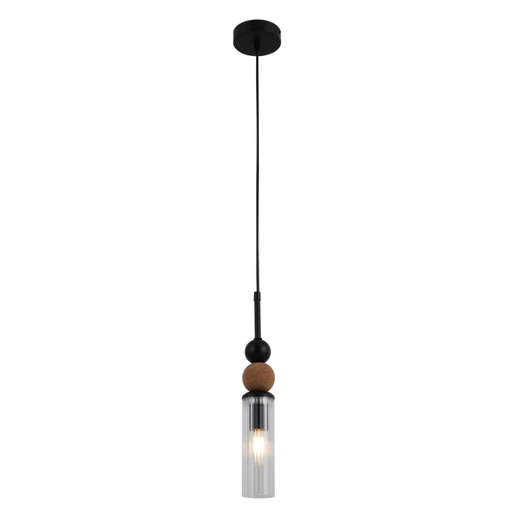 Lampe à suspension boule en bois minimaliste