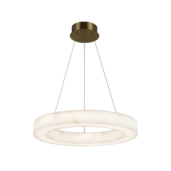 Lampe suspendue LED à anneau en albâtre moderne