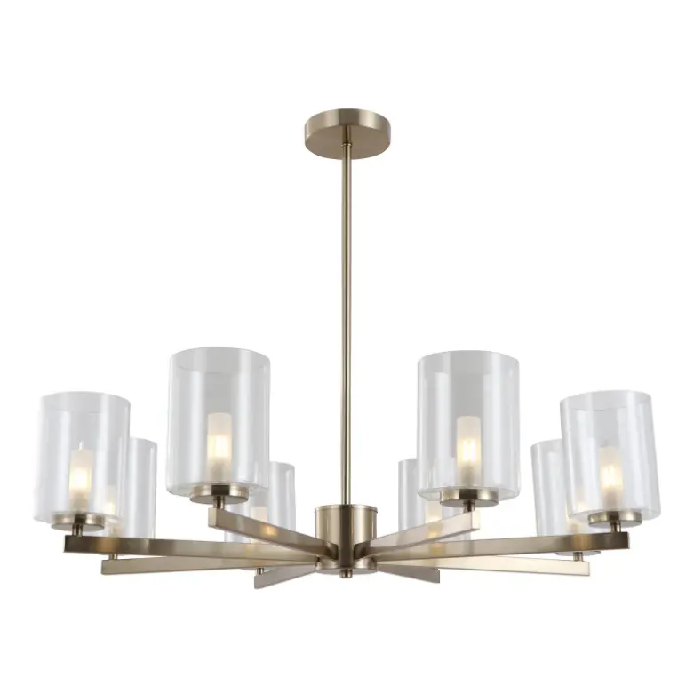 Lustre doré moderne à 8 lumières