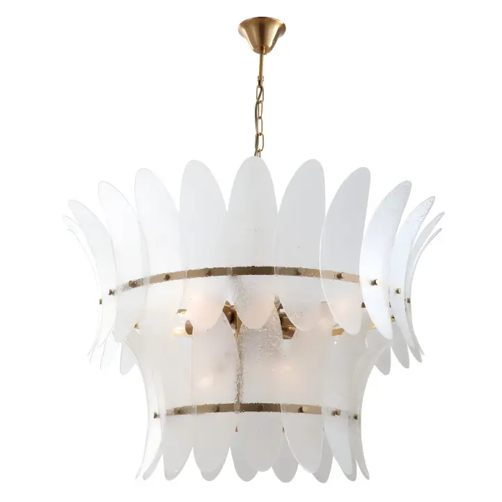 Grand lustre moderne en laiton de luxe