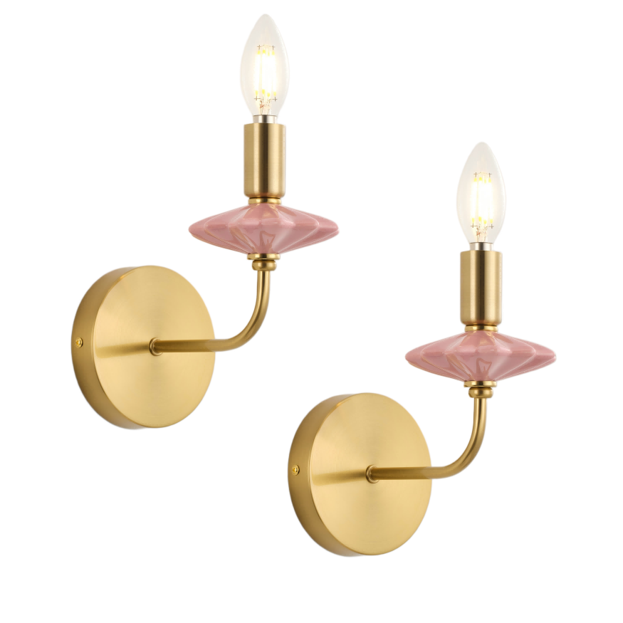 Applique bougie en céramique rose