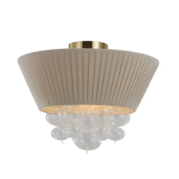 Plafonnier bulle en tissu plissé