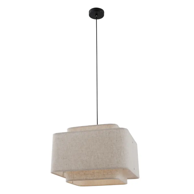 Pendente de tambour rustique carré à feu unique